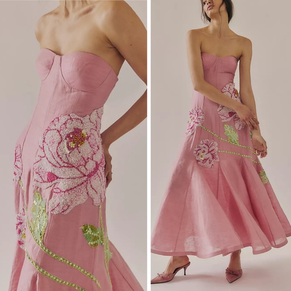 LA FUORI Petaleeza Corset Gown strapless pink - Picture 1 of 9